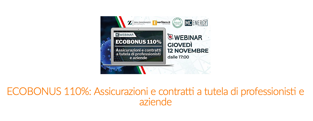 Ecobonus 110%: assicurazioni e contratti a tutela di professionisti e aziende